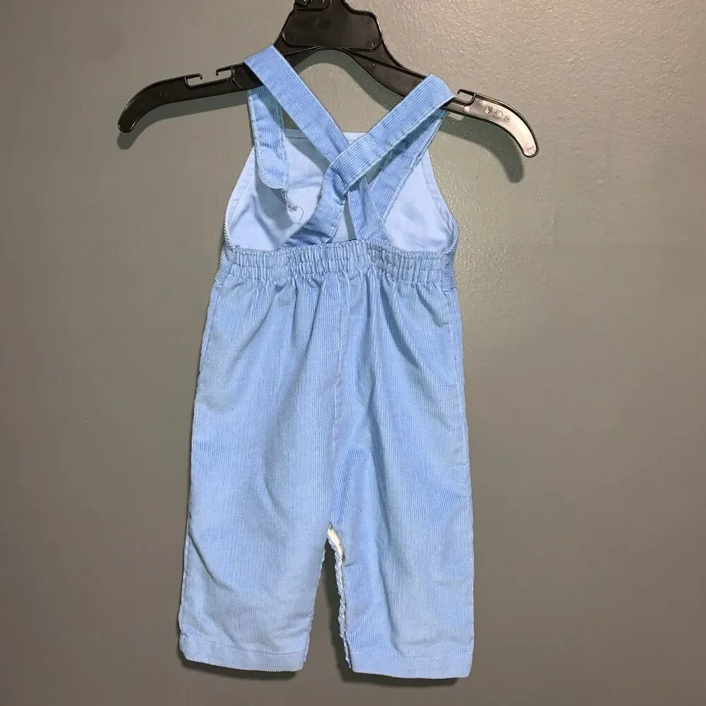 Health-Tex Infants 3m Romper Overalls Circus Blue Corduroy